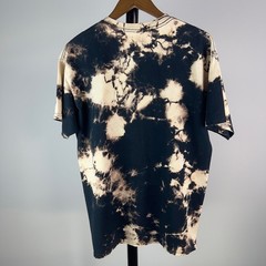 Trippy Vibes Melting Smiley Face Bleach Tie Dye Graphic T-Shirt Black Large