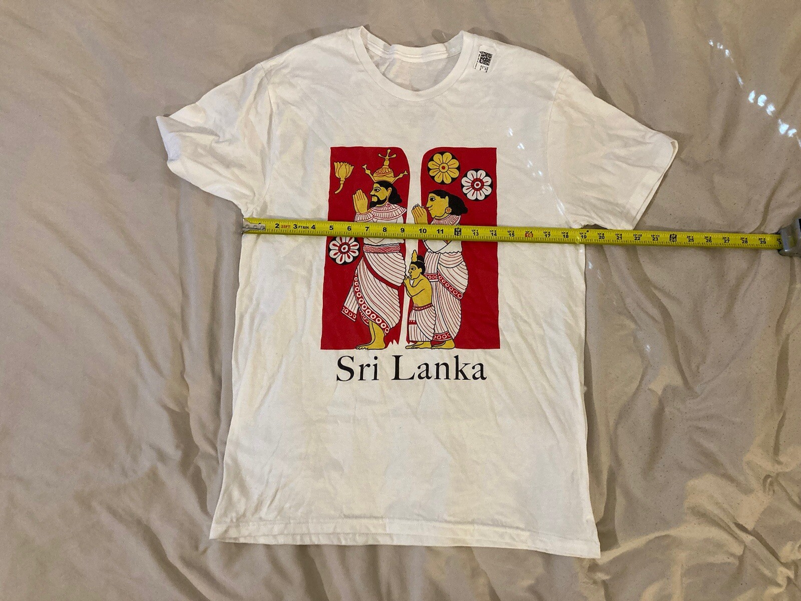 Sri Lanka Men’s MEDIUM White T-Shirt Graphic Art Design Printed Top gallery