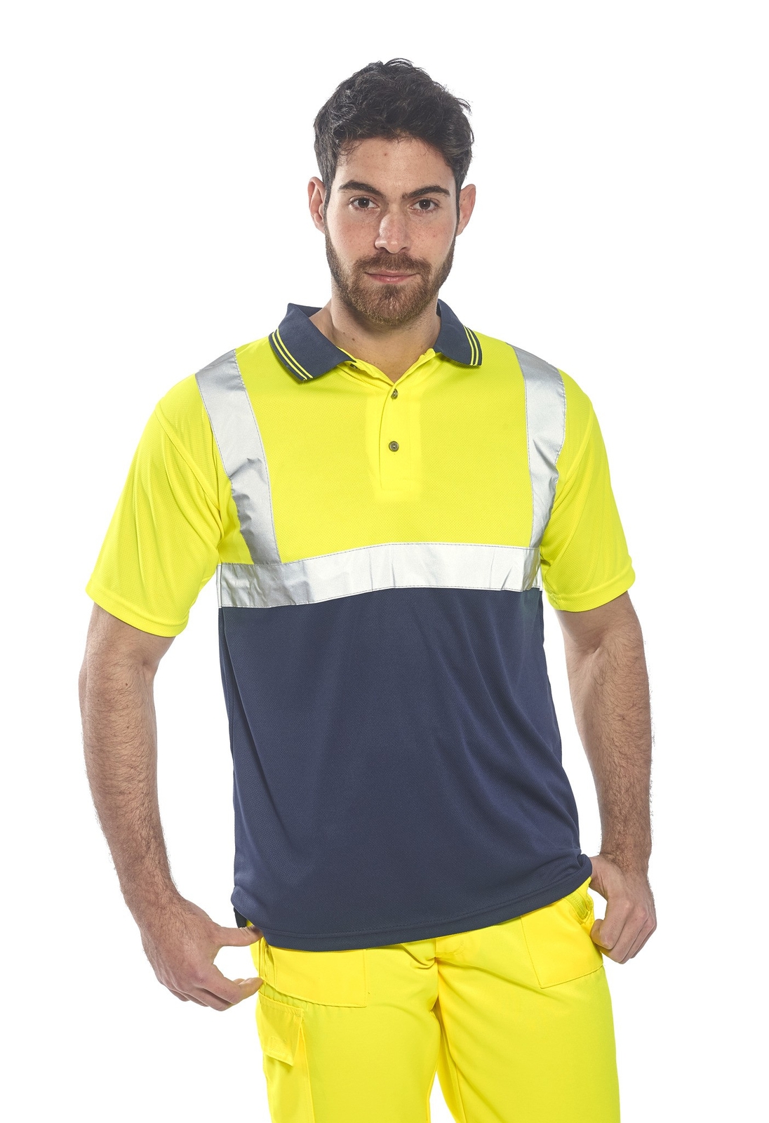 Portwest Hi-Vis Two-tone Polo Shirt S479 - Safetywear Polyester Short Sleeve Tee gallery