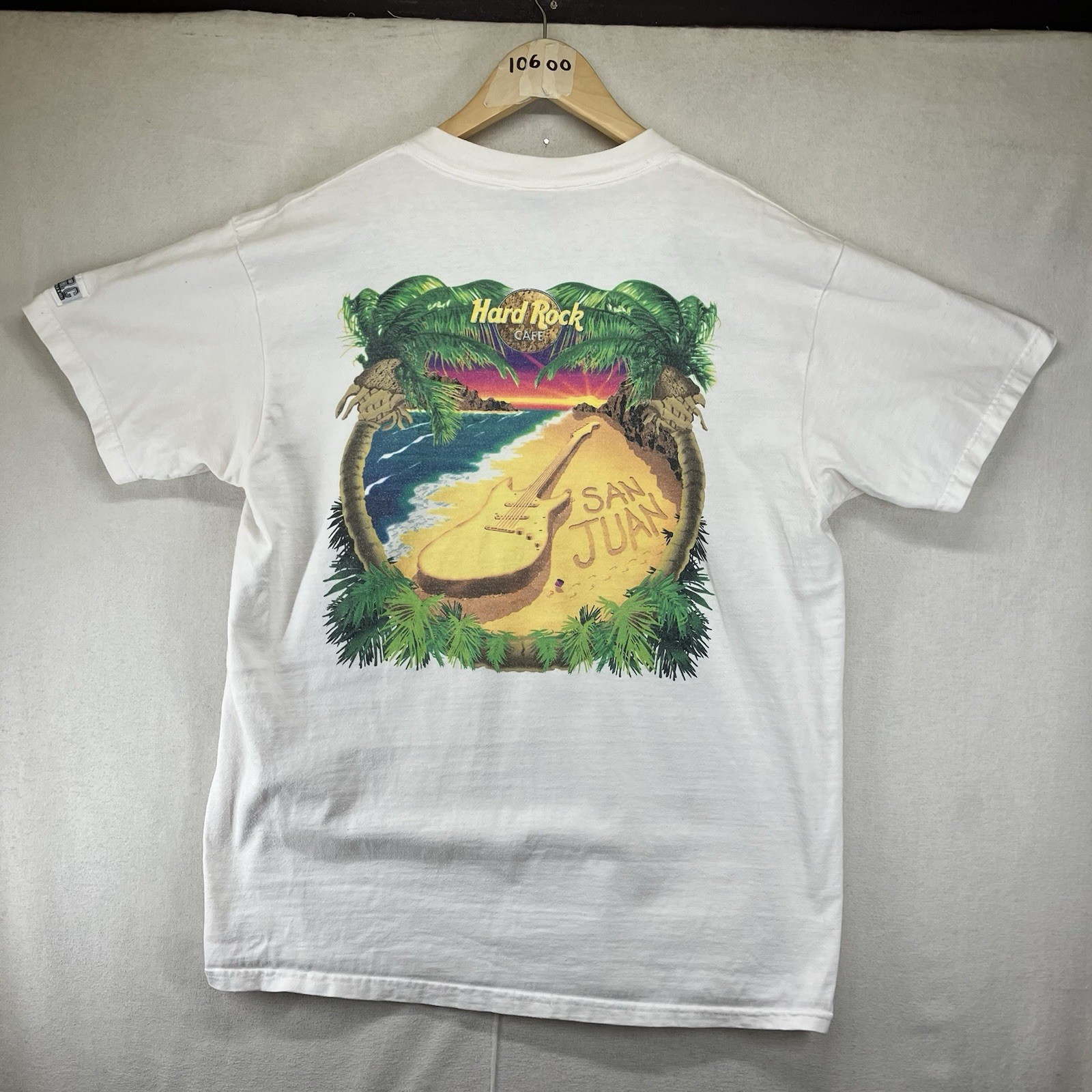 Vintage 90s Hard Rock Cafe San Juan Puerto Rico Souvenir USA Large HEAVY TEE gallery