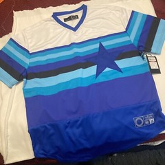 Baseball Jersey Star Multi Blue Size XXL Brand New With Tags