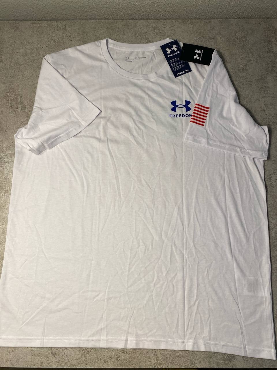 Under Armour Freedom Men’s 2XL White USA Flag Graphic T-Shirt NWT Short Sleeve gallery