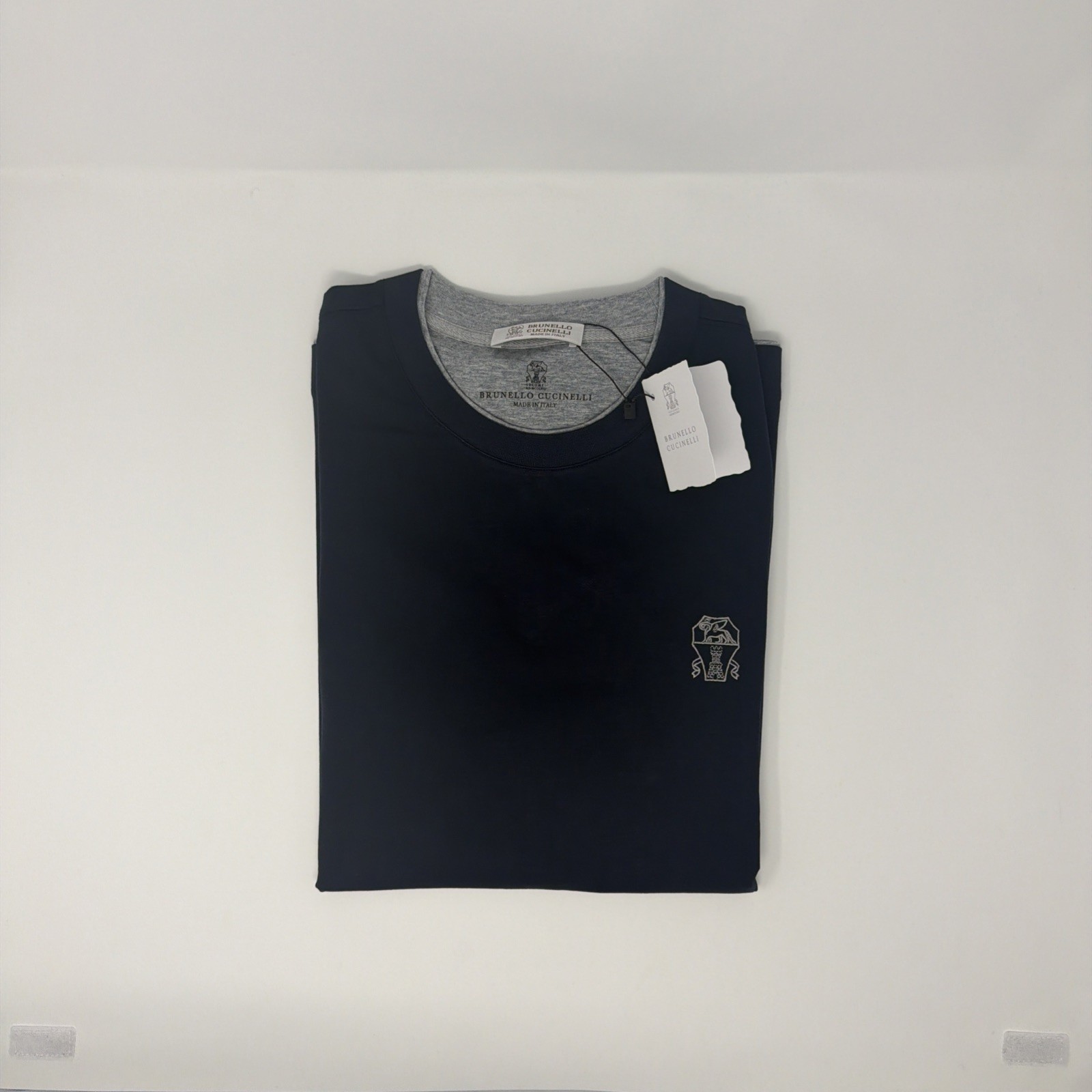 BRUNELLO CUCINELLI Blue /gray Layering T-shirt. Large gallery