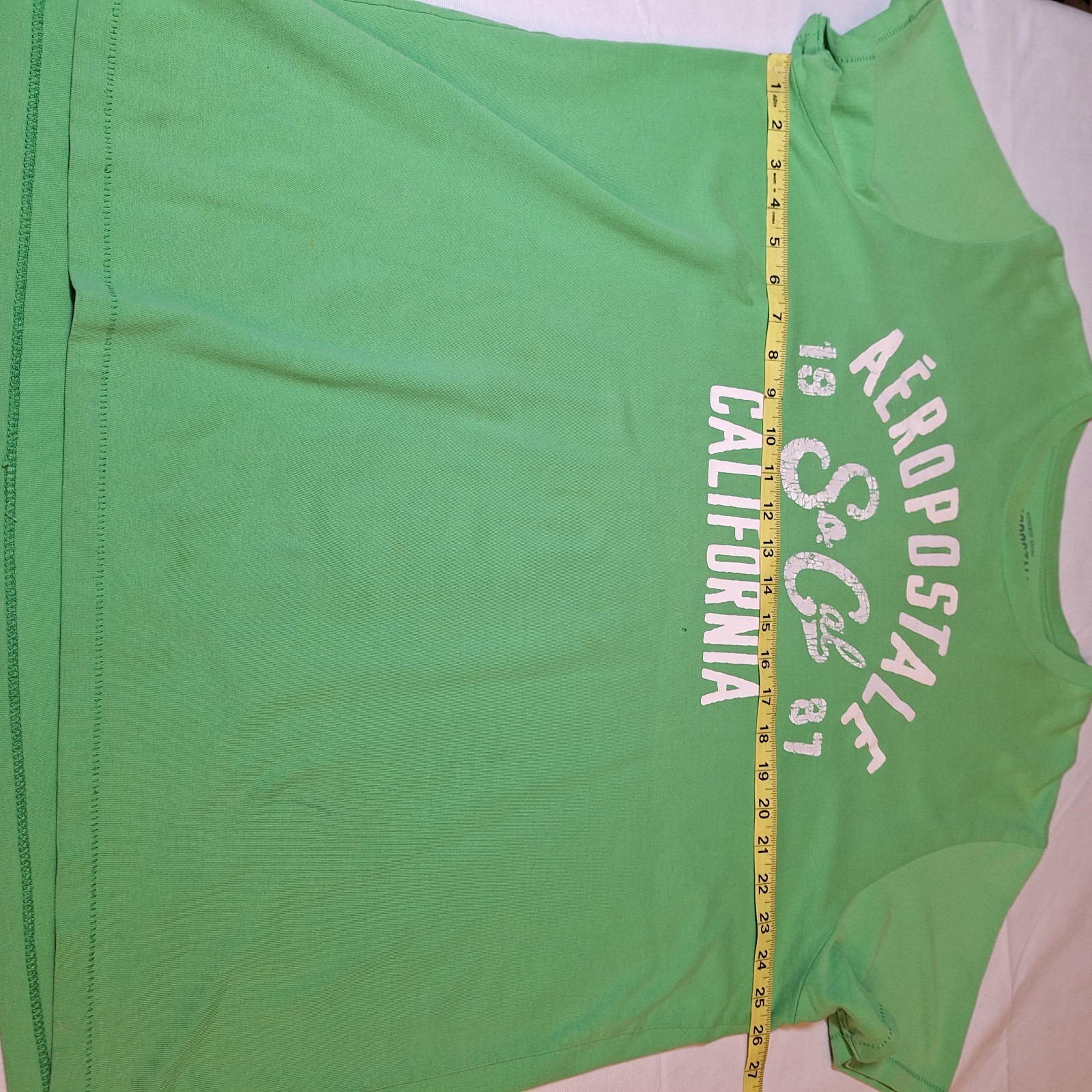 Aeropostale Lime Green White Spell Out Logo Graphic Tshirt Preppy Y2K Size XXL gallery