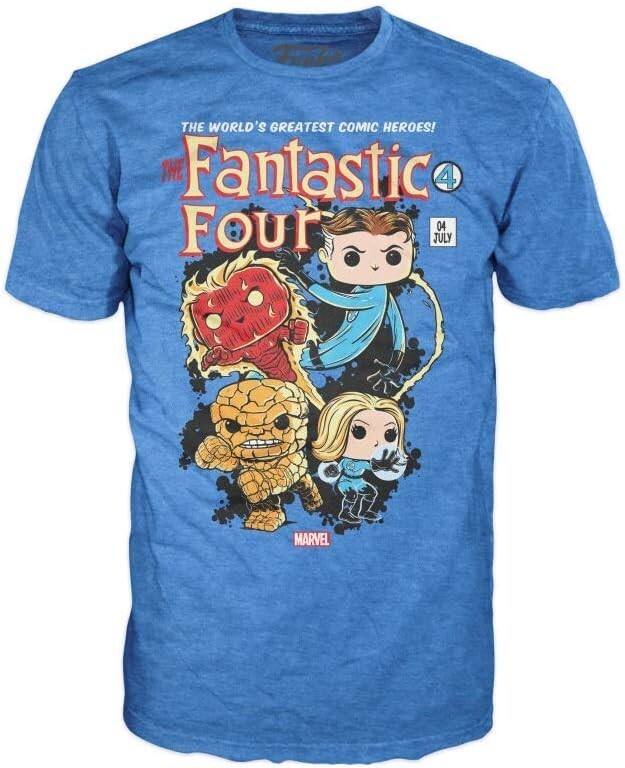 Funko Pop Tees Fantastic Four T-Shirt L Large Marvel Collector Corps Exclusive