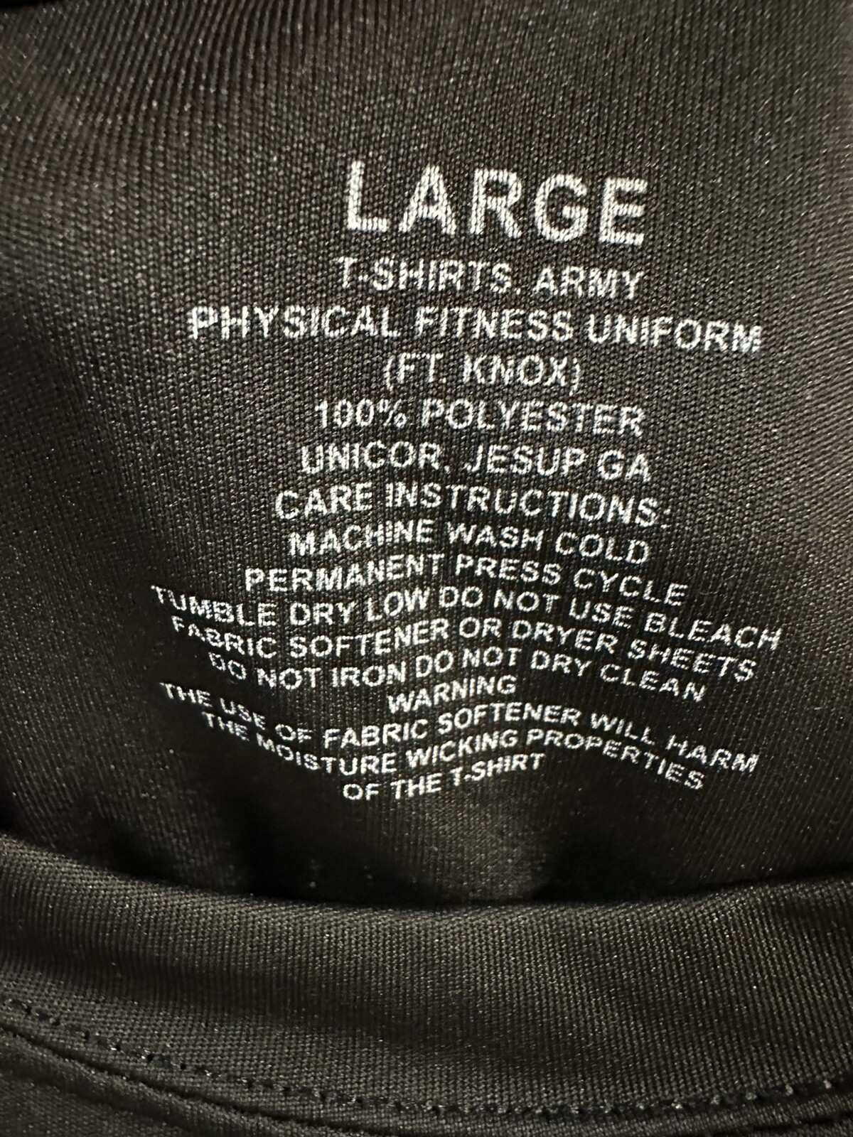 US Army Black and Gold Ft Knox Fitness PT Large T-Shirt Short Sleeve gallery