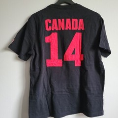 Hudson’s Bay Co. Canada Olympics Size Medum Black w/ Red Maple Leaf Short Sleeve