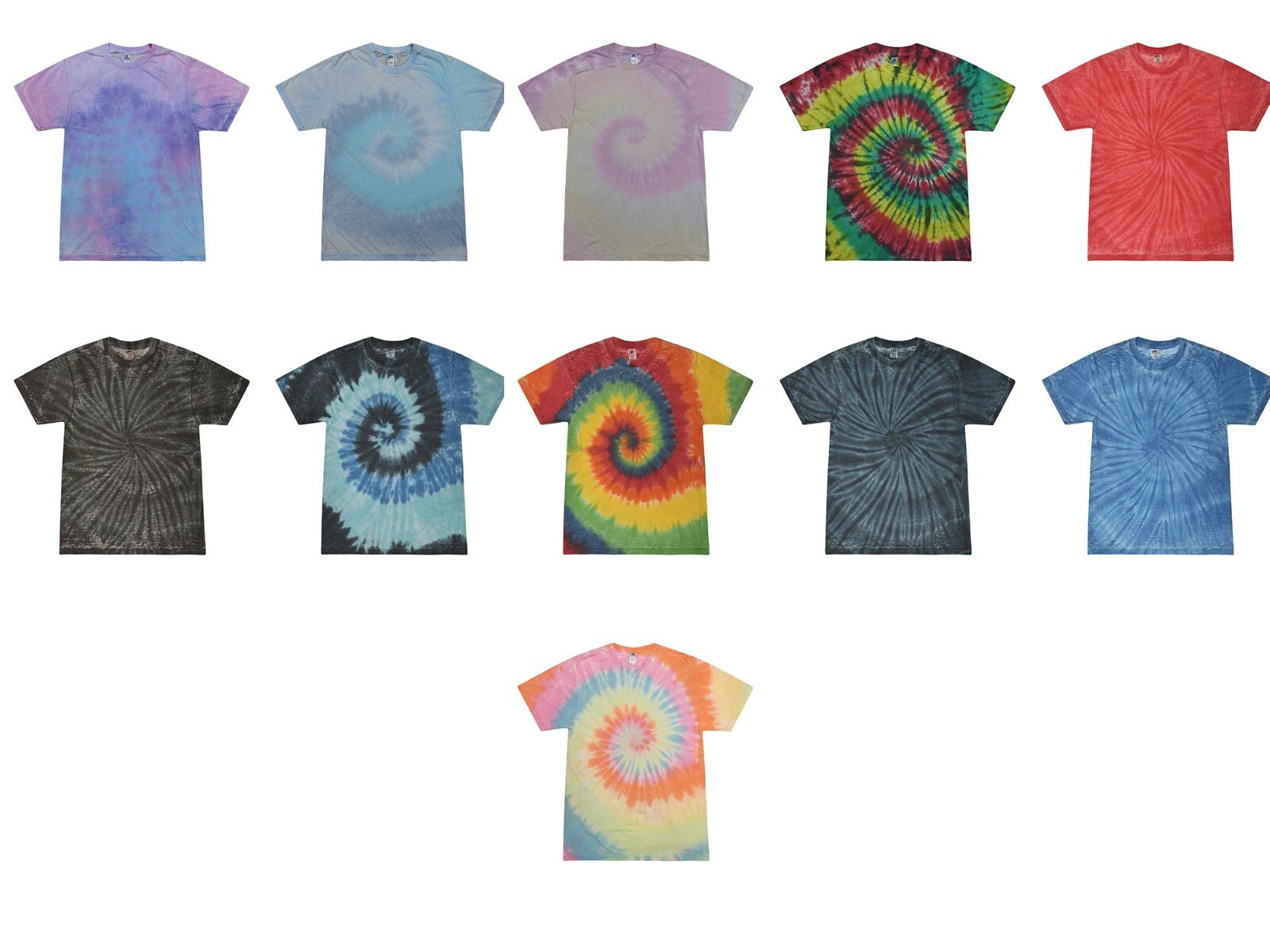 Multi-Color Acid Wash Tie Dye T-Shirts Adult Small to 3XL 100% Cotton gallery