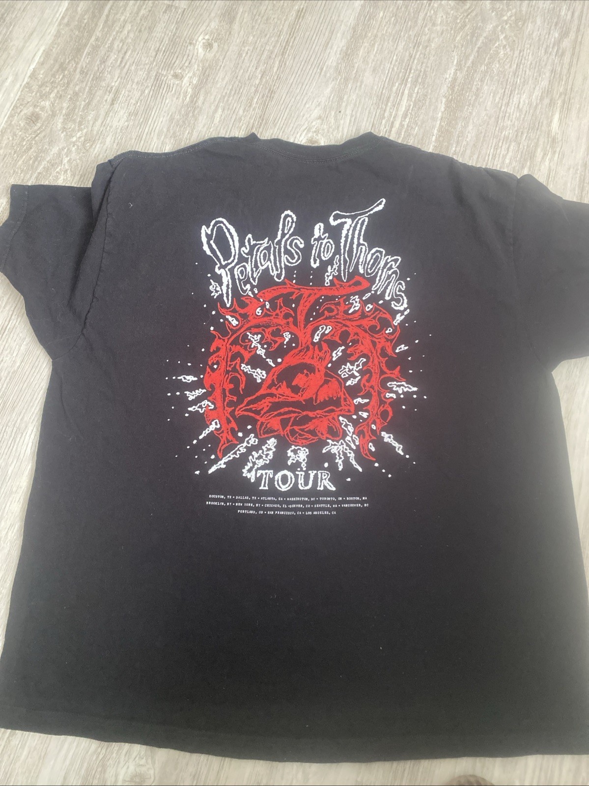 XXL D4VID Petals to Thorns Concert T Shirt Black Short Sleeve