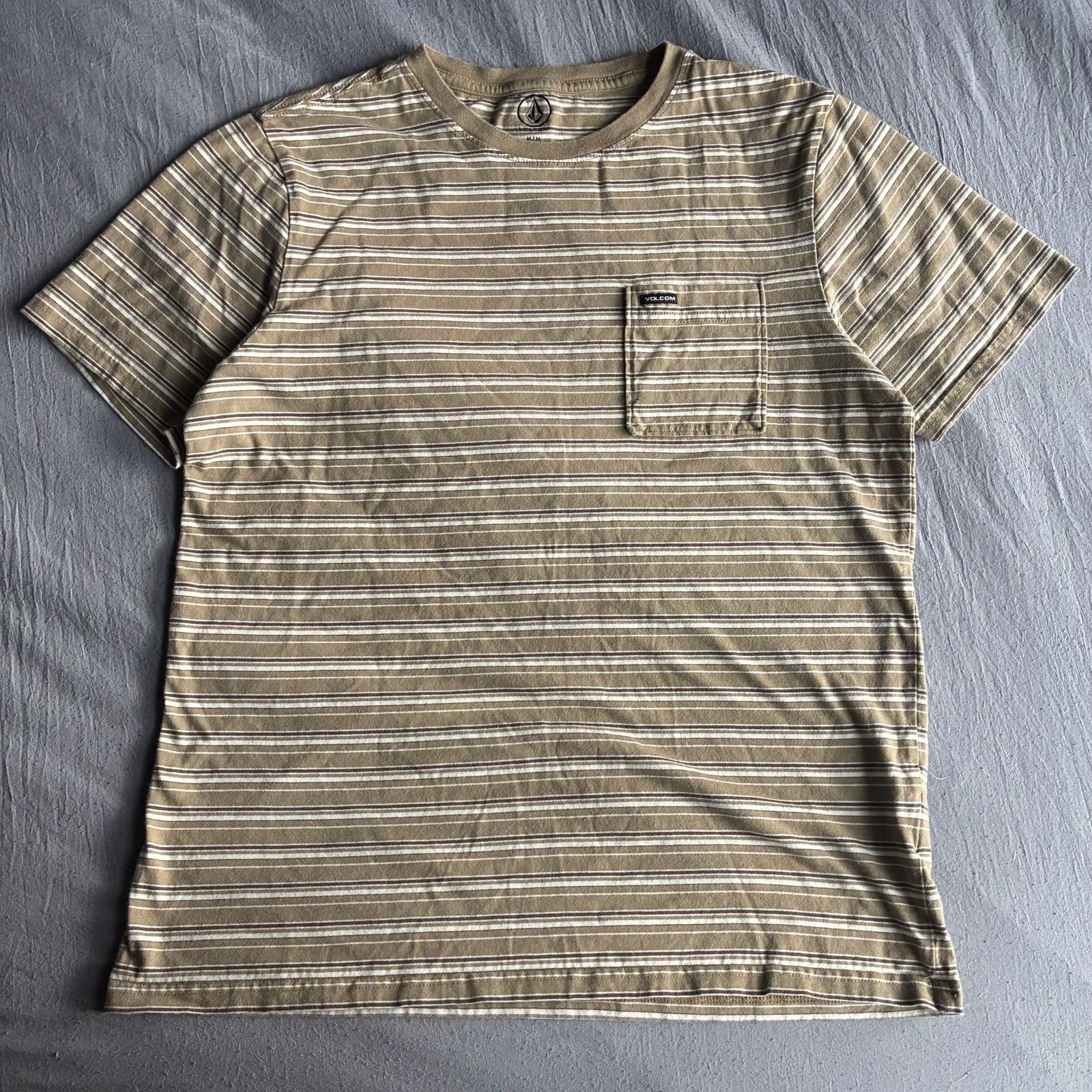 Volcom Men's Sylvan Striped Pocket T-Shirt Khaki gallery