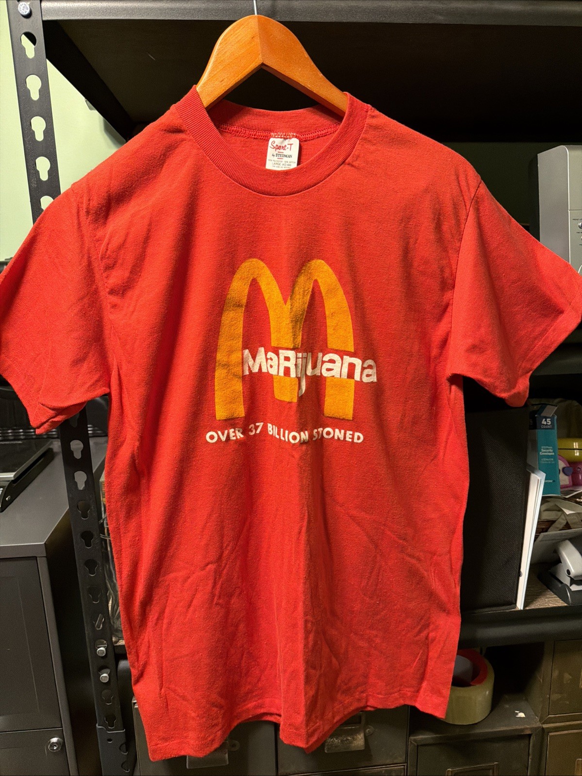 Vintage McDonalds Parody T Shirt Single Stitch Marijuana Made in USA