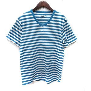 Journal Standard Tshirt Cut and Sew Border Short Sleeve L Blue White /YI Men's gallery