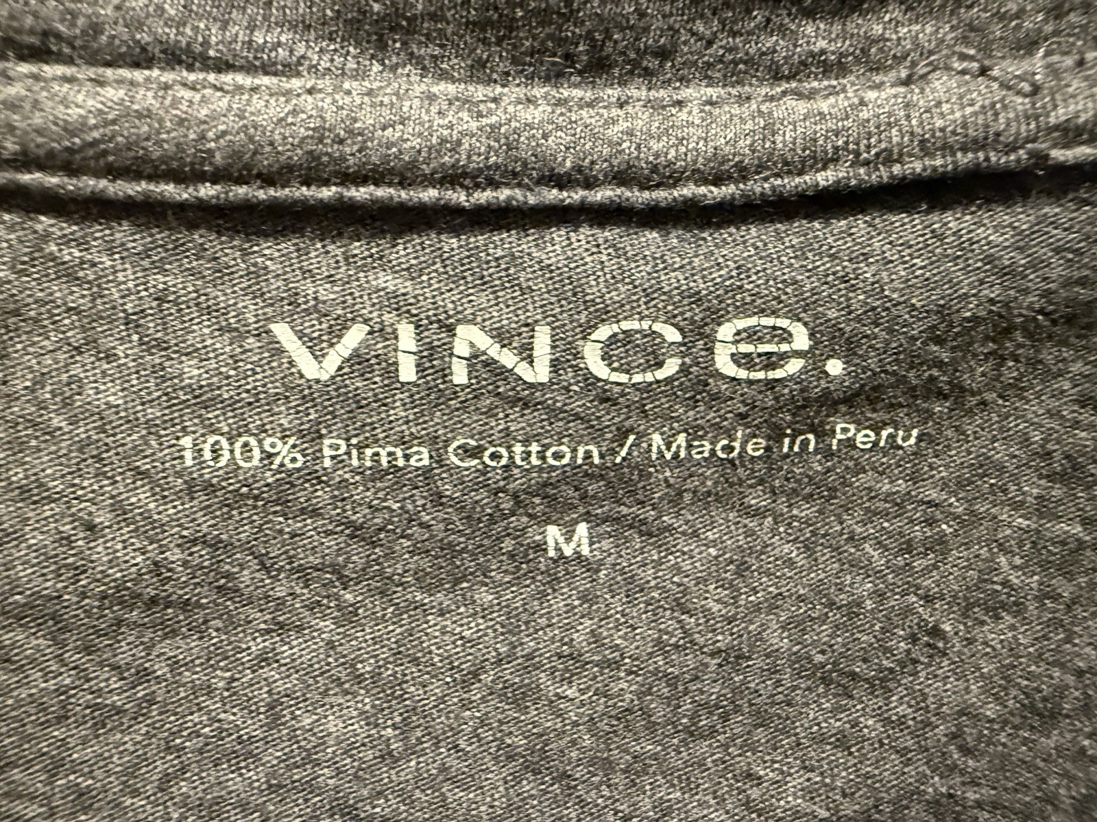 Vince Mens M 100% Pima Cotton Crewneck T-Shirt Heather Charcoal Gray Tee SS gallery