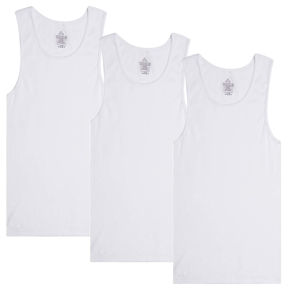 3-12 Packs Mens 100% Cotton Lot Ribbed Tank top A-Shirt Wife Beater Undershirt gallery