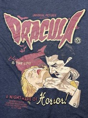 Universal Monsters Dracula Men’s Graphic T-Shirt Gray Cotton Crew Neck XL