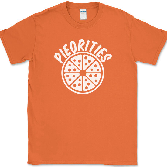 Pieorities Pizza T-Shirt Funny Food Slice Eating Humor Novelty Tee gallery