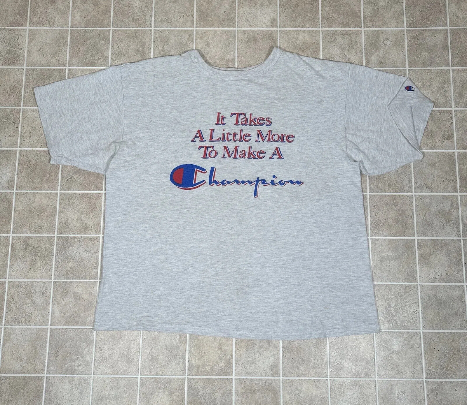 Vintage USA Made It Takes More To Make A Champion Single Stitch T-Shirt Grey XL gallery