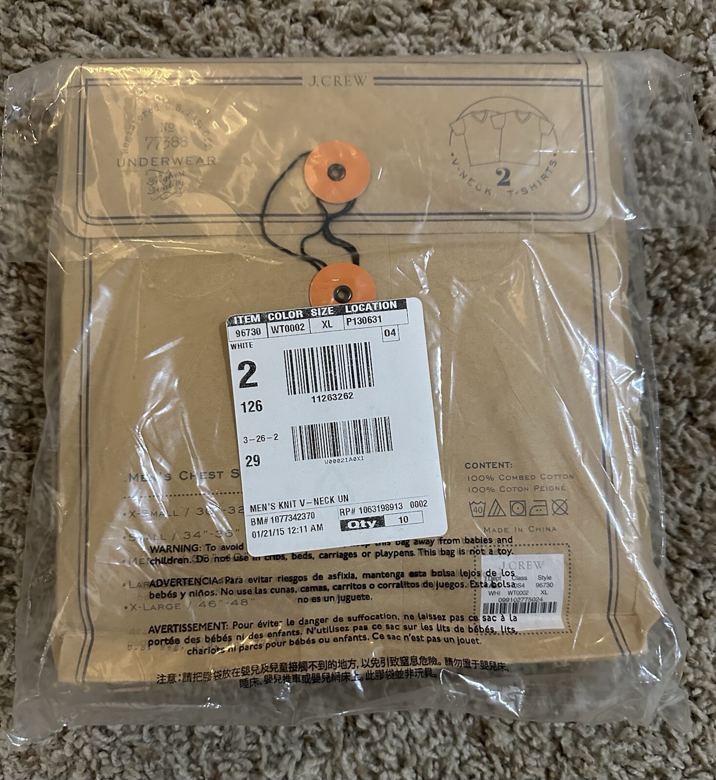 j crew v neck t shirt xl 2pack gallery