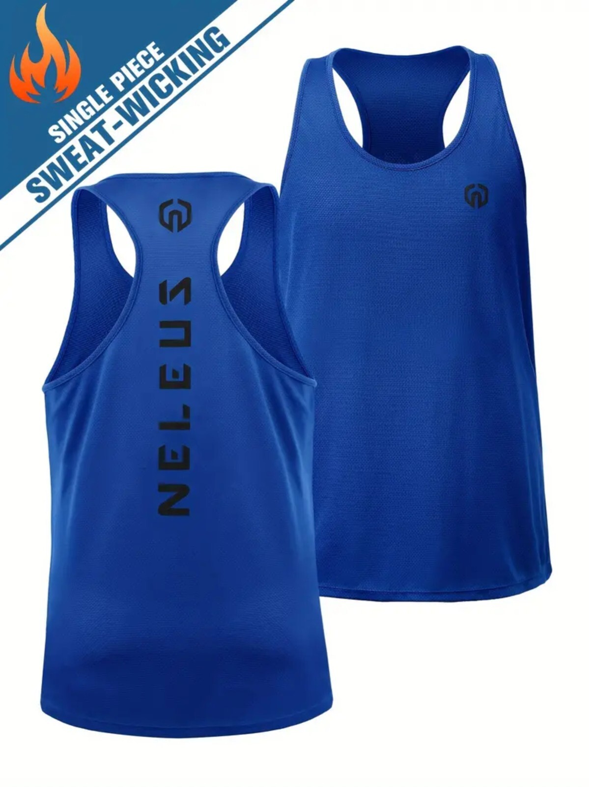 NELEUS 'Dry Fit Logo Muscle' Mesh Tank Top Men's M Gym Workout Exercise Blue NEW gallery