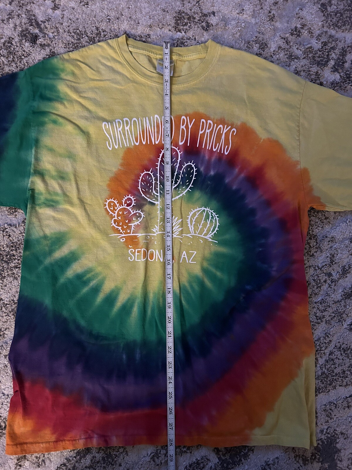 Classic Tie Dye Shirt Sedona AZ I’m Surrounded By Pricks Cactus L 28 x 20” gallery