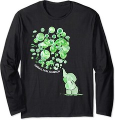 Elephant Blowing Up Green Balloons Cerebral Palsy Long Sleeve T-Shirt