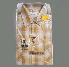 Vtg 50s Loop Collar Short Sleeve Camp Shirt Men M Plaid SANFORIZED NOS Old Stock