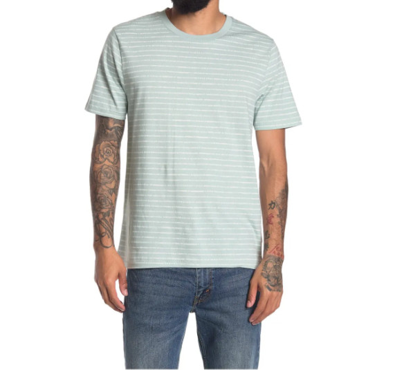 Alternative Men’s Soft Simple T-Short Capri Blue Drip Stripe Color Size M 00773