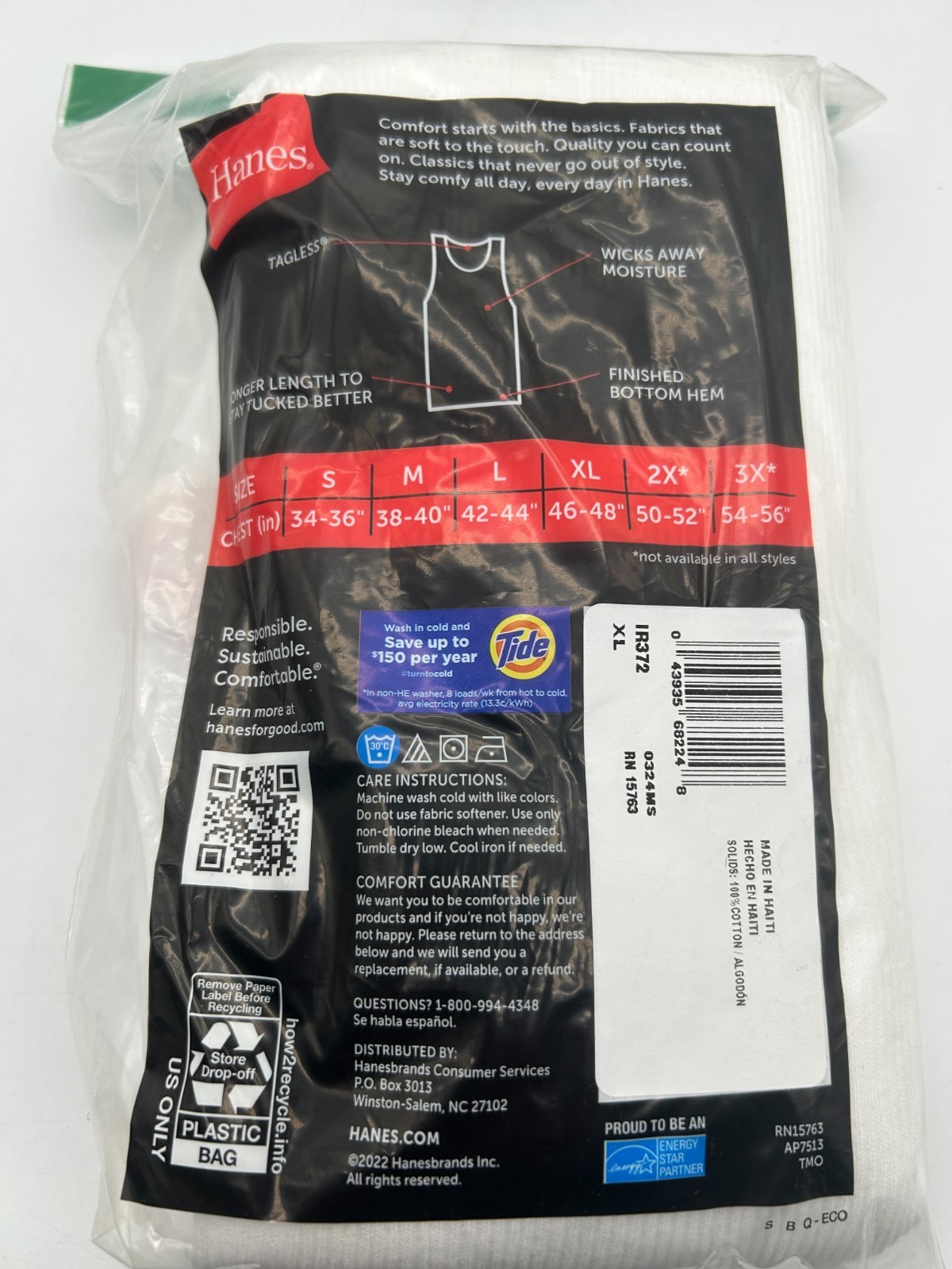 Hanes Men’s X-Large Tagless Tank Tops – 9 Pack (3x 3-Pack) Factory Imperfect gallery