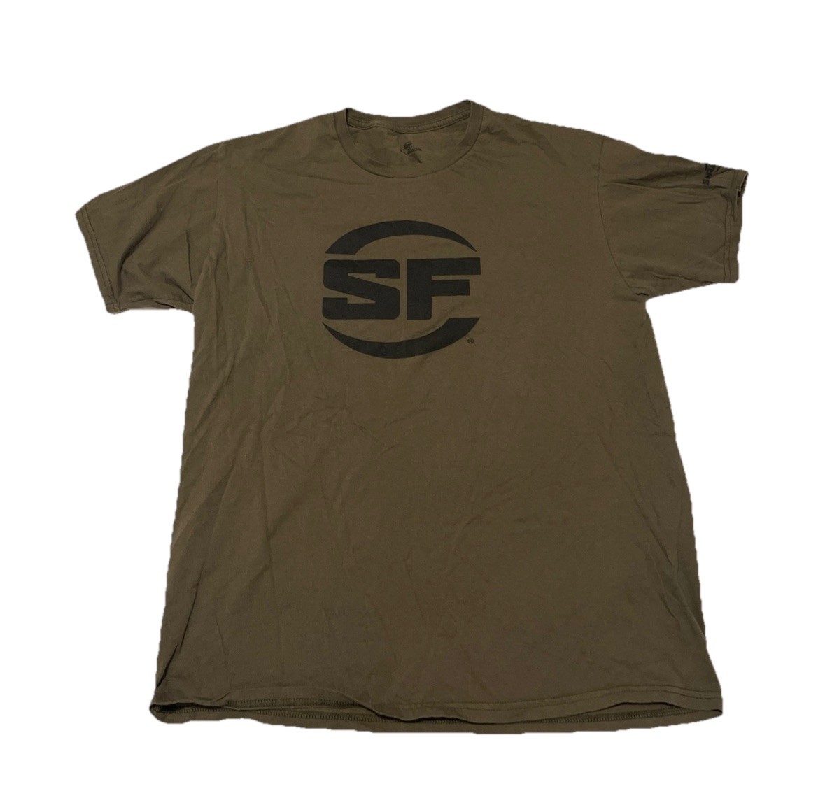 SUREFIRE BUTTON LOGO MILITARY GREEN SHIRT 100% COTTON SIZE LARGE gallery