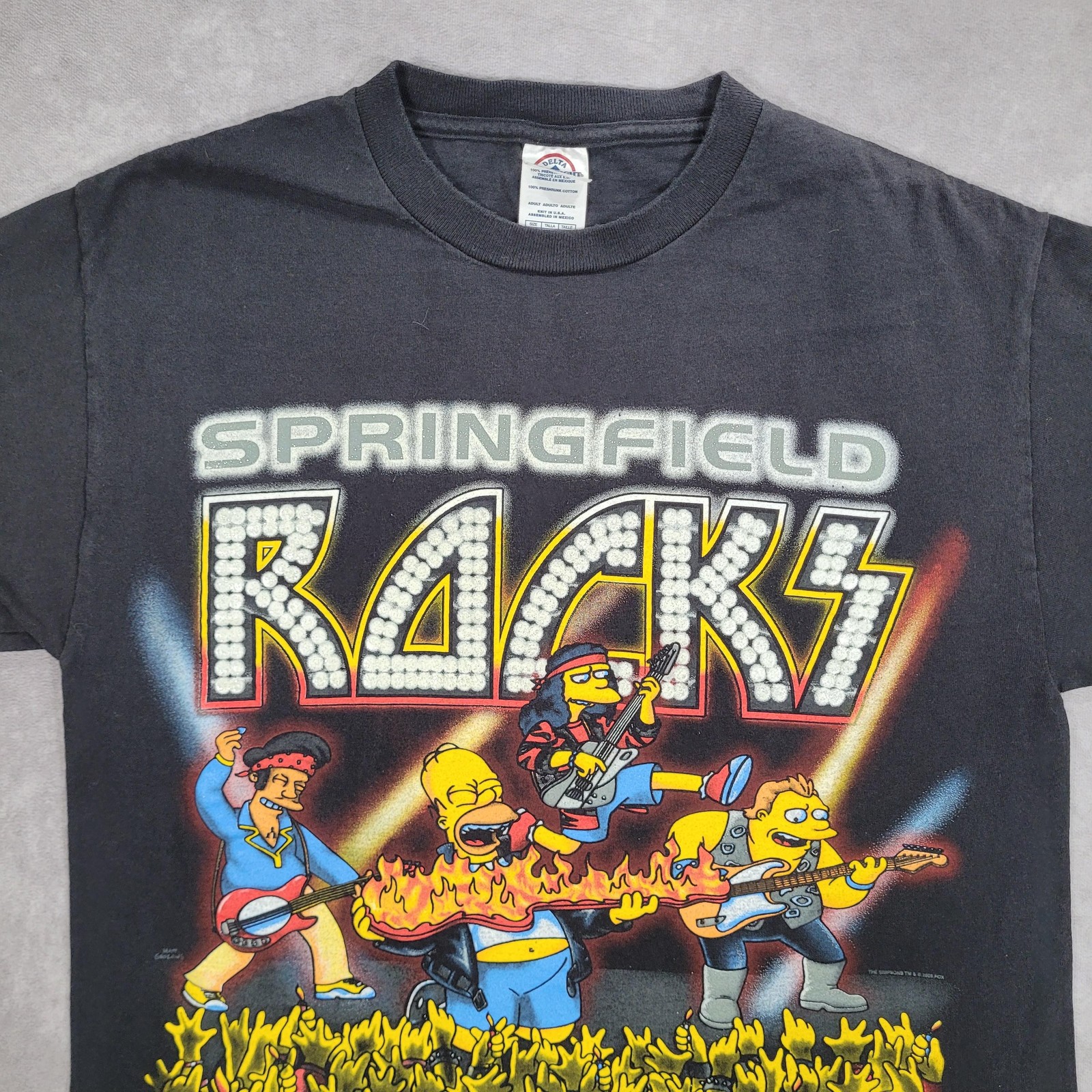Vintage Simpsons Shirt Mens Medium Black Delta Pro Weight Springfield Rocks 00s gallery