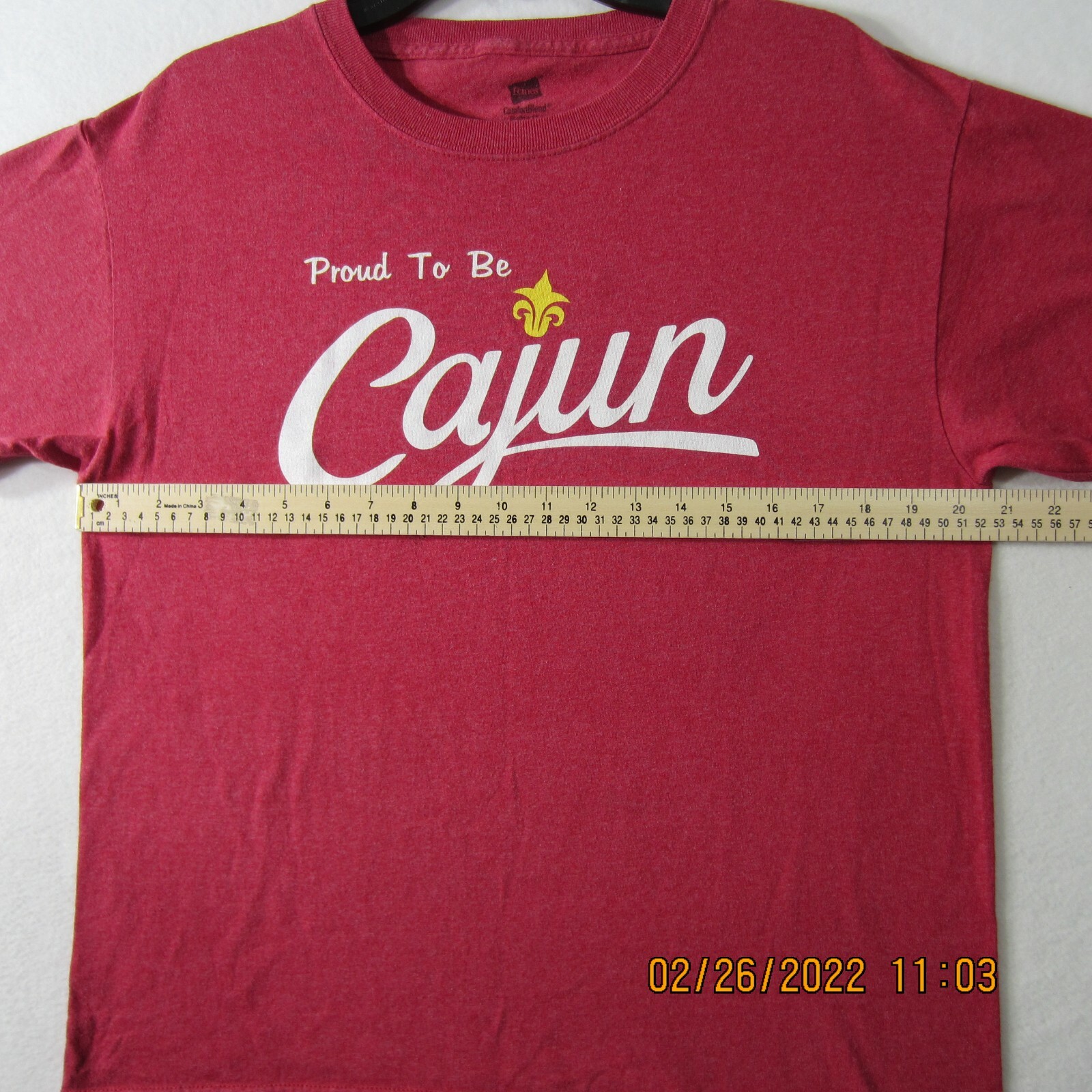 Hanes Shirt Mens Medium Red Comfort Blend EcoSmart Proud To Be Cajun Outdoor gallery