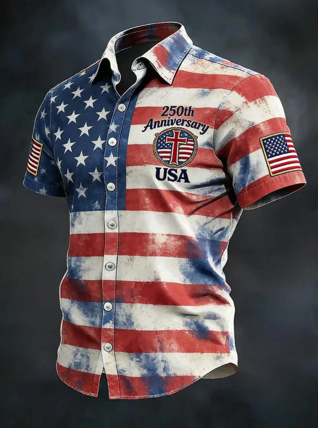 250th Anniversary USA Flag Patriotic Hawaiian Shirt 1776-2026 Fourth Of July gallery