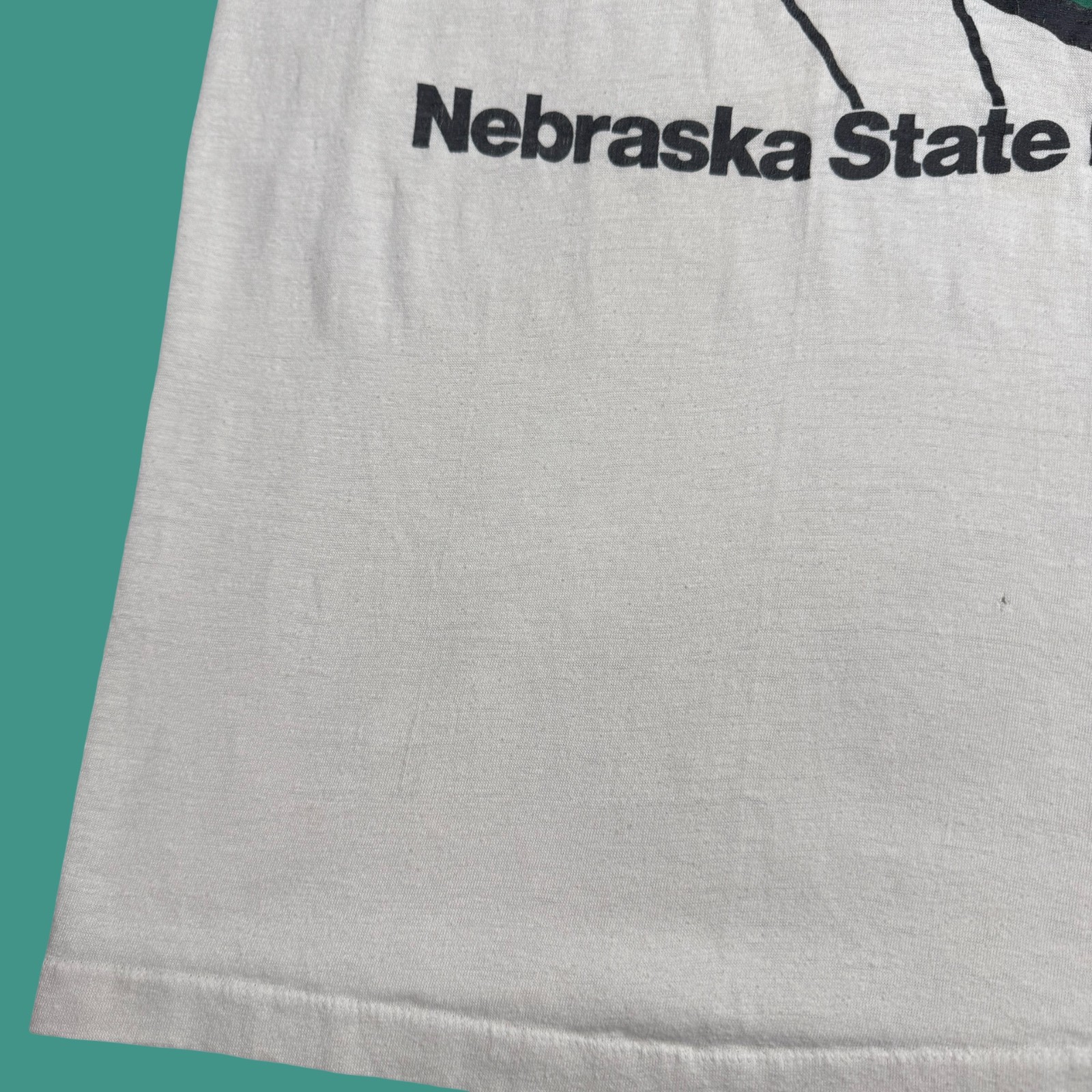 80s Nebraska State Fair T Shirt S/M Bone White Vintage Retro Graphic USA gallery