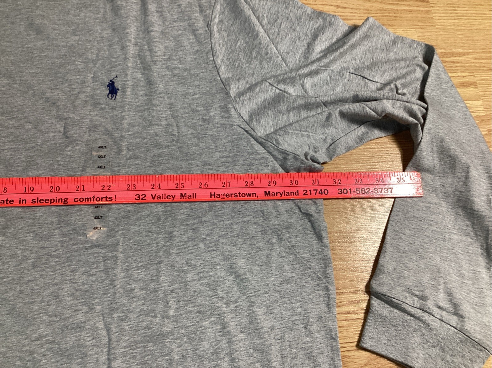 Polo Ralph Lauren Mens Gray 4XLT Cotton Long Sleeve T-shirt Classic Fit gallery
