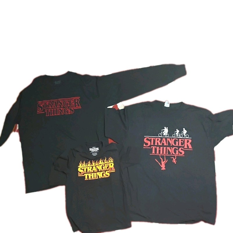 Vintage Stranger Things T-shirt Lot 3 Tees Father & Son Daughter Distressed