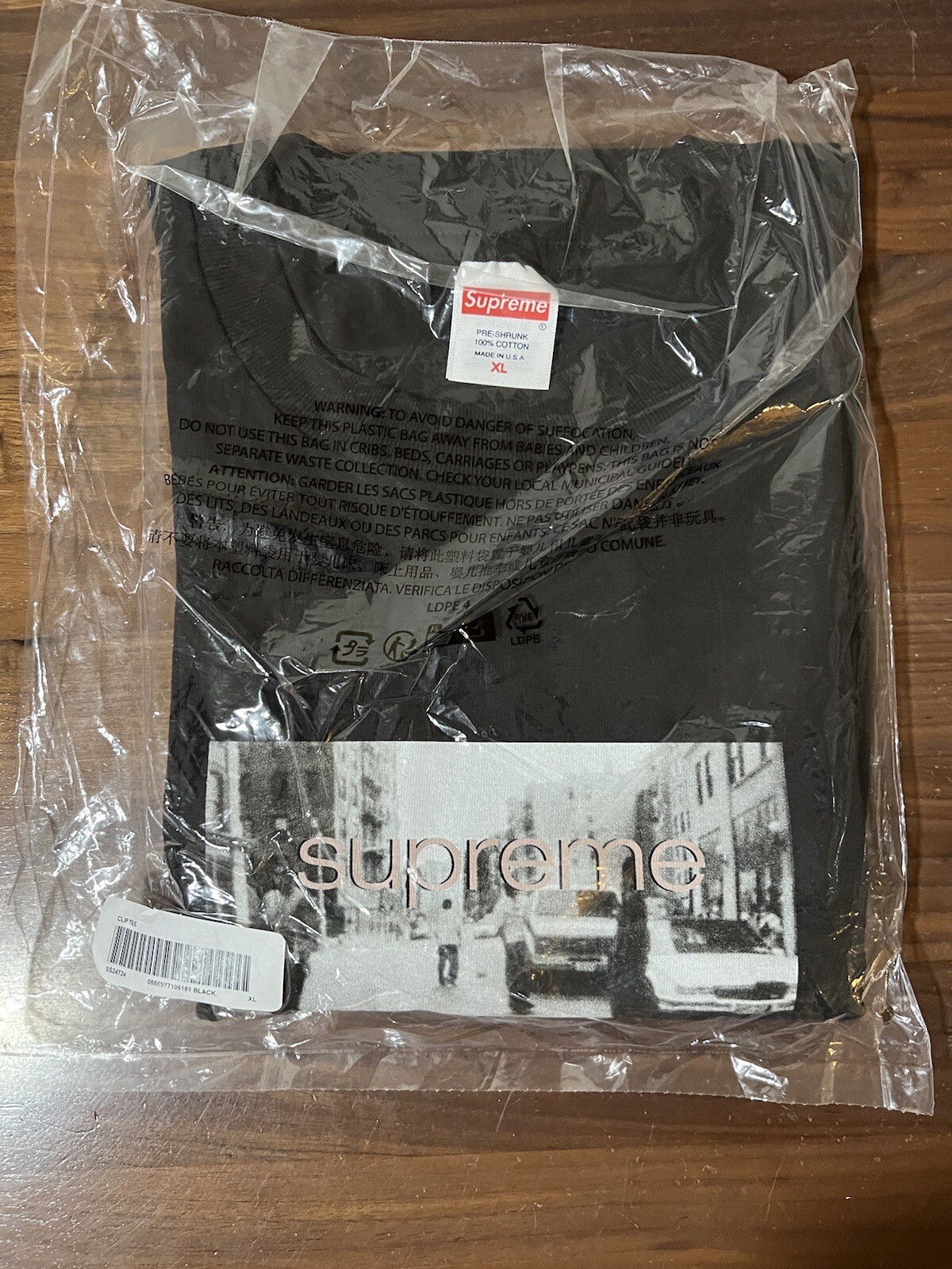 Supreme Crew 96 Clip Tee All Cotton T-Shirt in Black SS24 Size XL Skate Graphic gallery