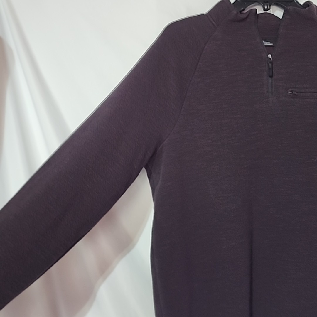 Marc Anthony 1/4 Zip Pullover Purple Black Slim Fit Men's Medium gallery