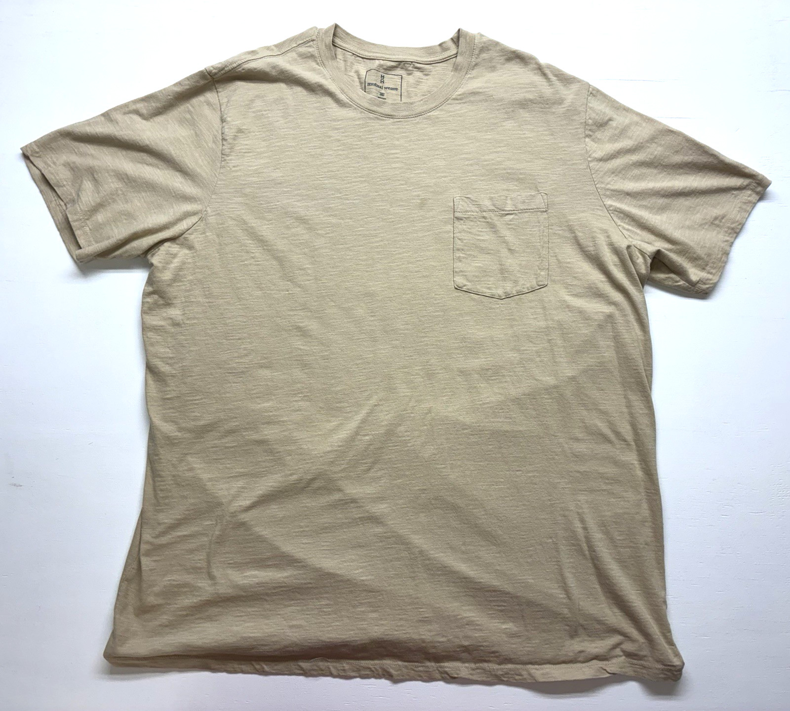Mutual Weave Men’s 3XLT Crew Neck Beige Pocket T-Shirt Short Sleeve Pre-owned