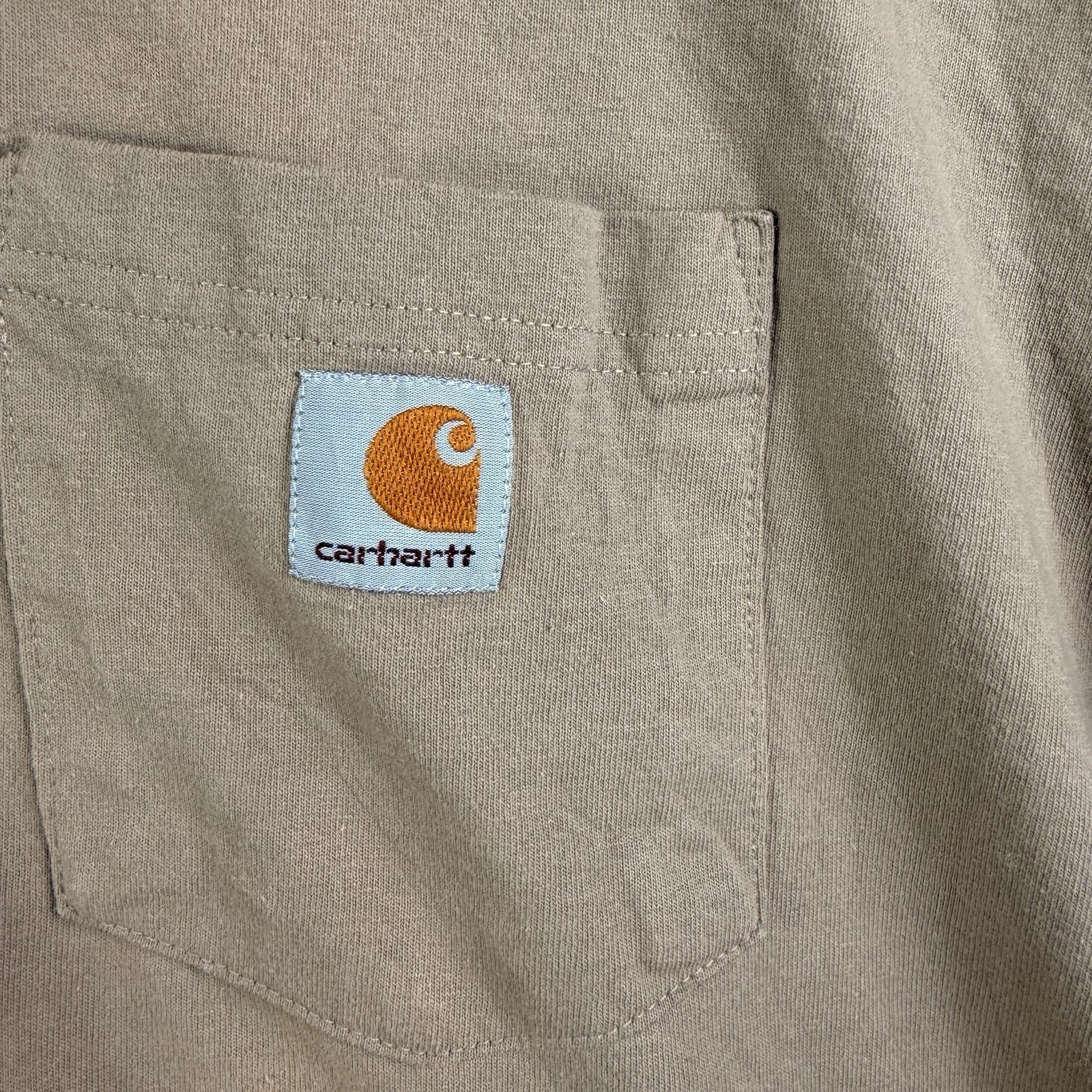 Carhartt T-Shirt Men's 2XL Original Fit Beige Short Sleeve Pocket Tee gallery