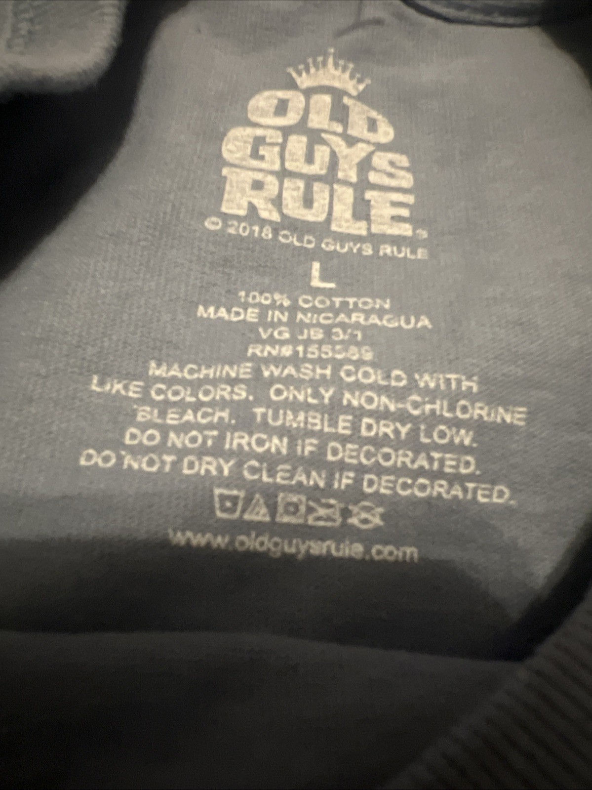 Old Guys Rules T-Shirt Mens L Blue Playing Through Life Golf Funny Caddy Boomer gallery