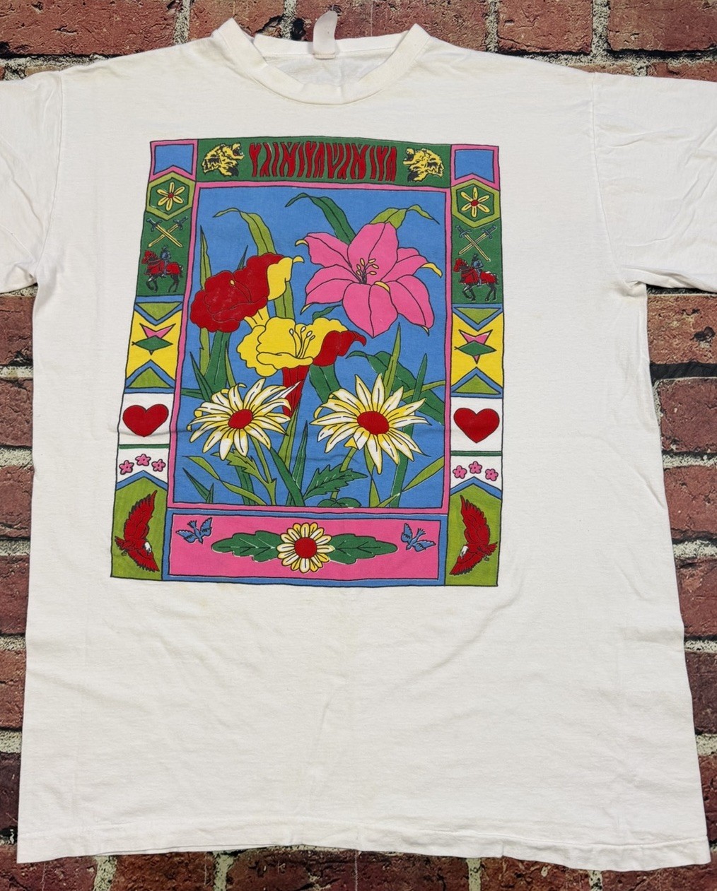 Vintage Floral Flowers Tropical Folk Art Heartland Apparel T-Shirt OSFA 80s 90s gallery