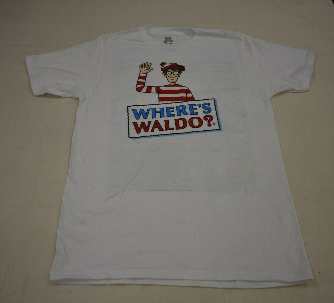 Where's Waldo Mens 2-Sided White Tee Shirt New S, M, L, XL gallery
