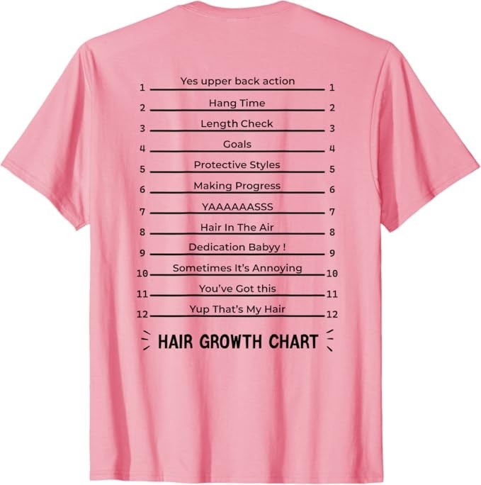 Hair Growth Chart – Length Check for Your Stylish Long Hair T-Shirt