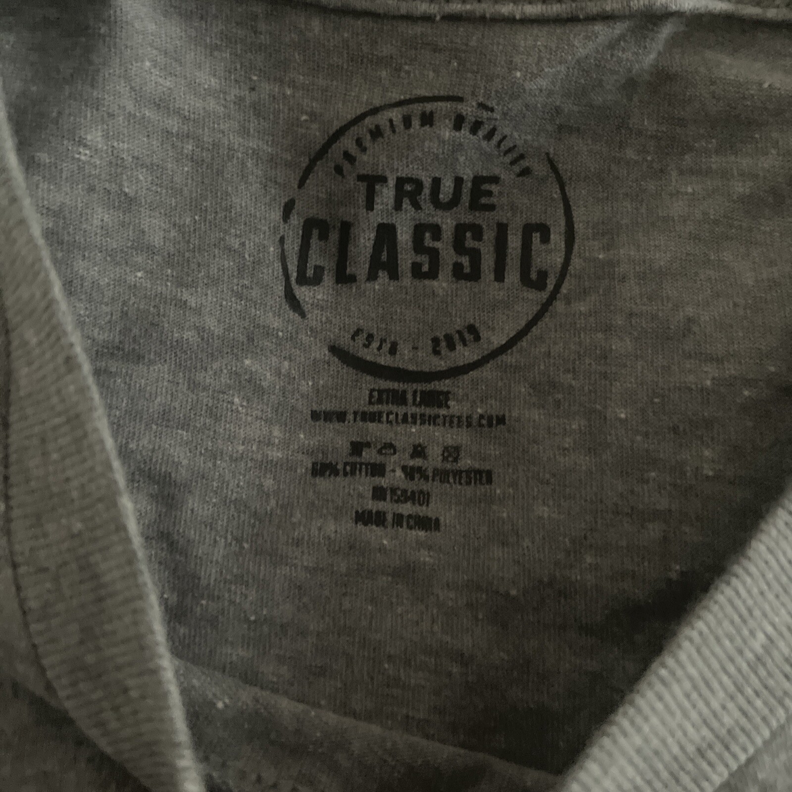 True Classic Premium Quality Crew Neck T Shirt Men’s Heather Gray Extra Large XL gallery