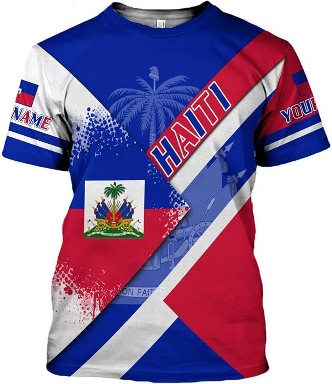 Personalized Haiti Pride Flag Shirt, Haitian Pride T shirt 3D for Men & Women gallery