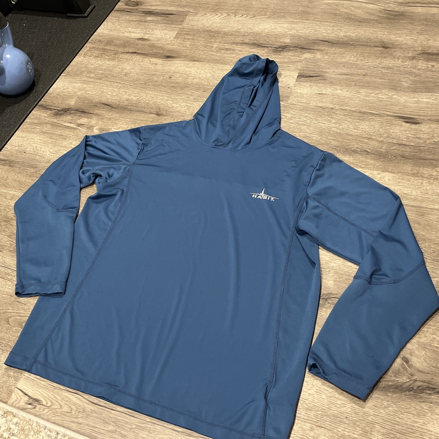 Habit Shirt Mens Medium Blue 40+ Solar Factor Hooded Long Sleeve Pullover gallery