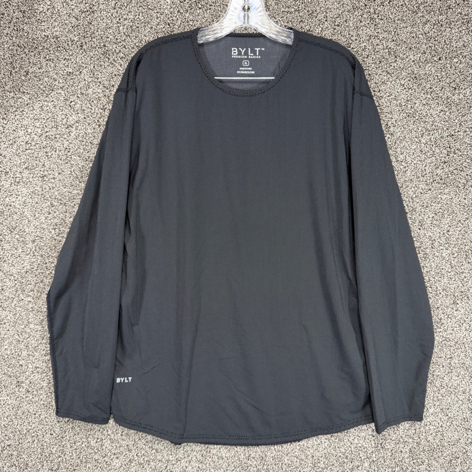 BYLT Premium Basics Shirt Mens XL Black Pulse Long Sleeve Performance Stretch gallery