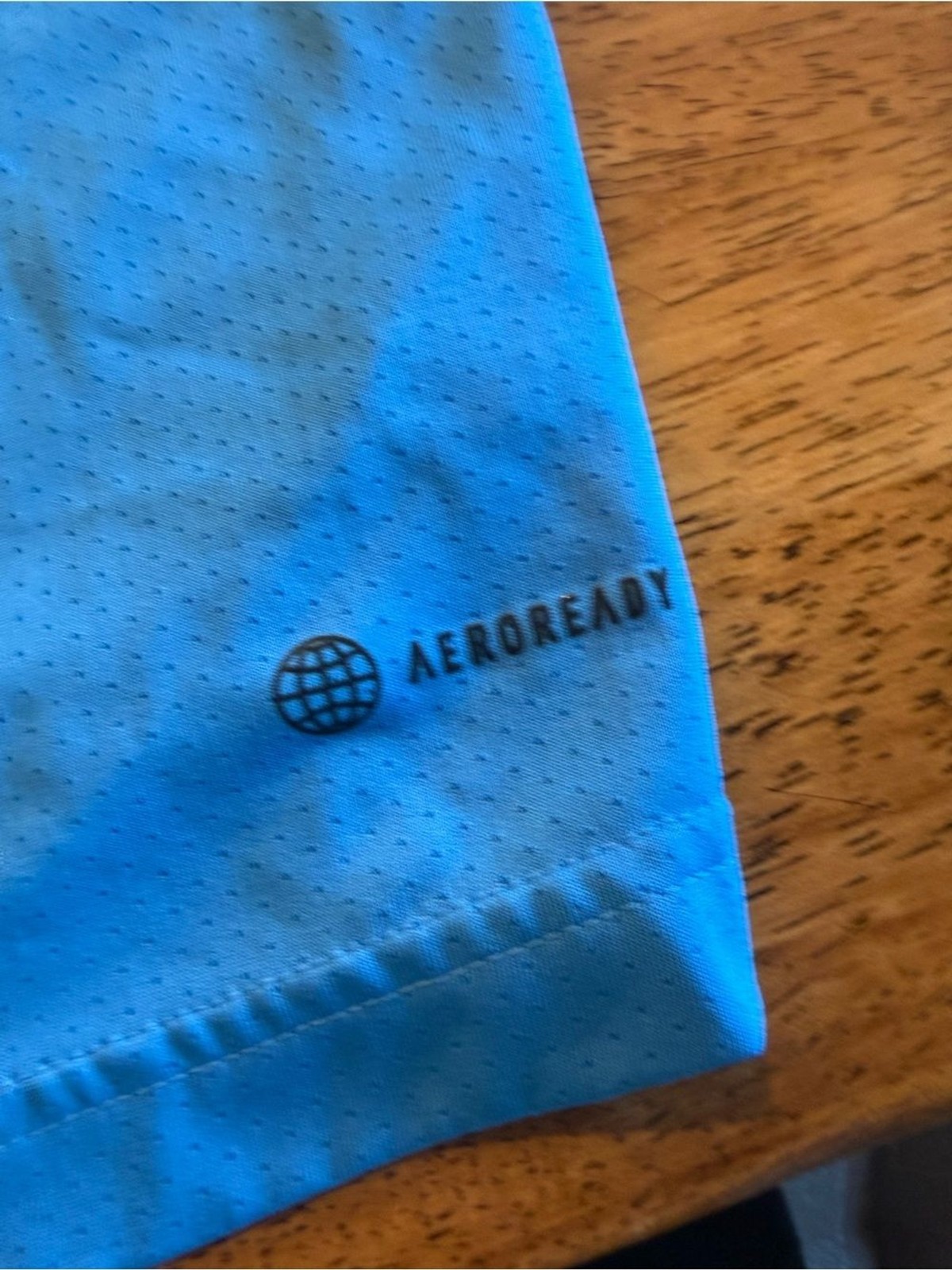 adidas Light Blue Short-Sleeve Athletic Tee with Logo gallery