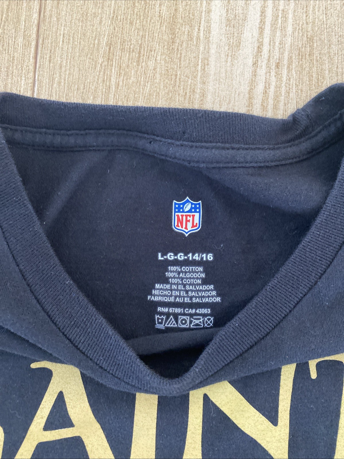 New Orleans Saints Shirt Womens NFL Brees #9 Black T-Shirt Large 14/16 NFL gallery