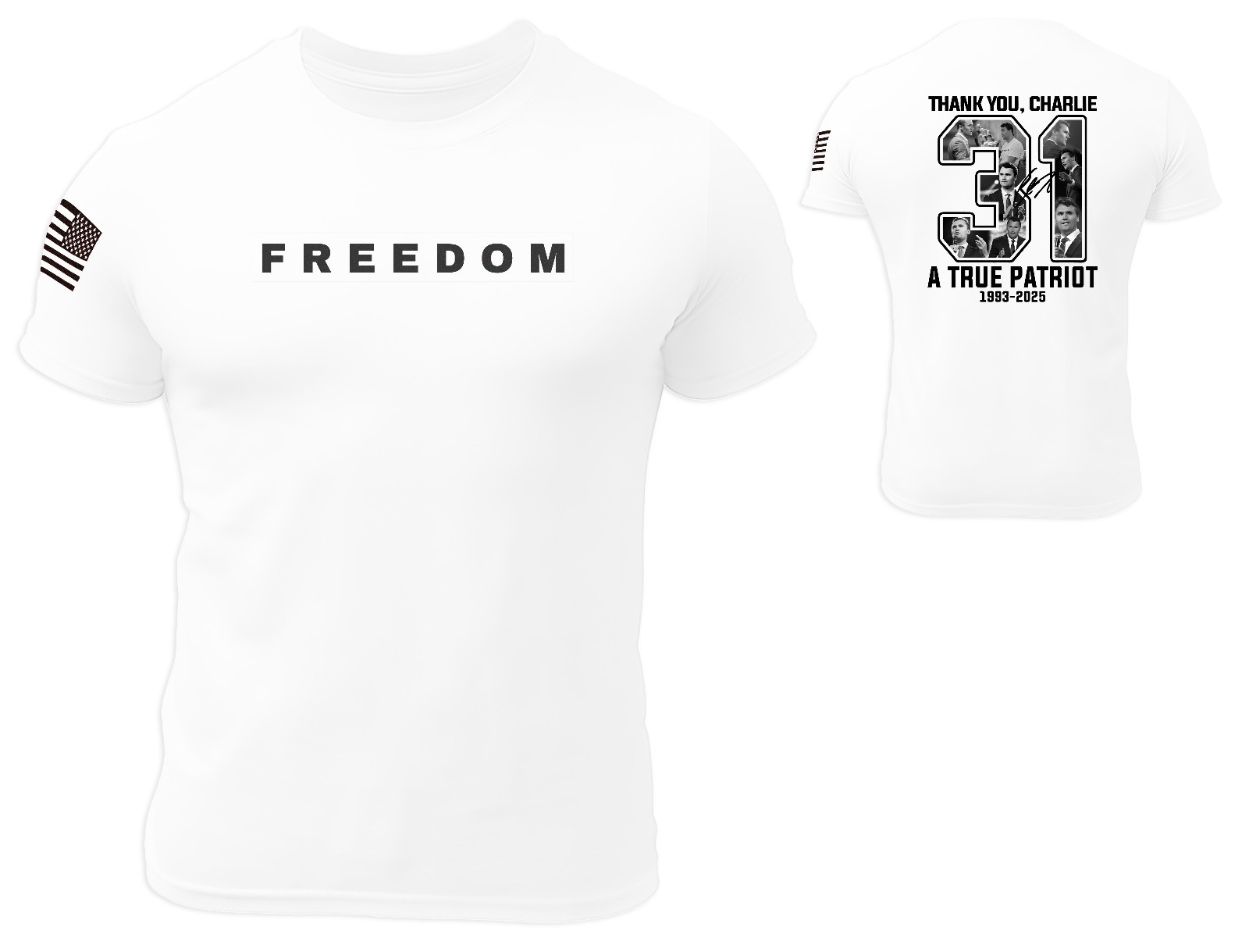 Freedom Charlie Kirk Shirt, Thank You Charlie 31 Shirt 100% Cotton soft style gallery